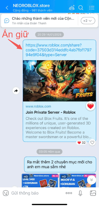 Hướng dẫn vào Sever VIP
